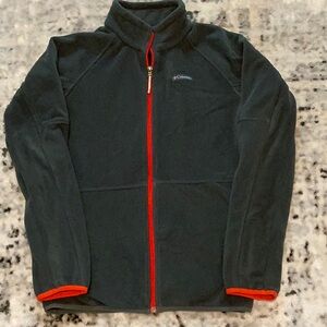 Columbia Kids' Charcoal Fleece Jacket with Vibrant Accents XL 18-20